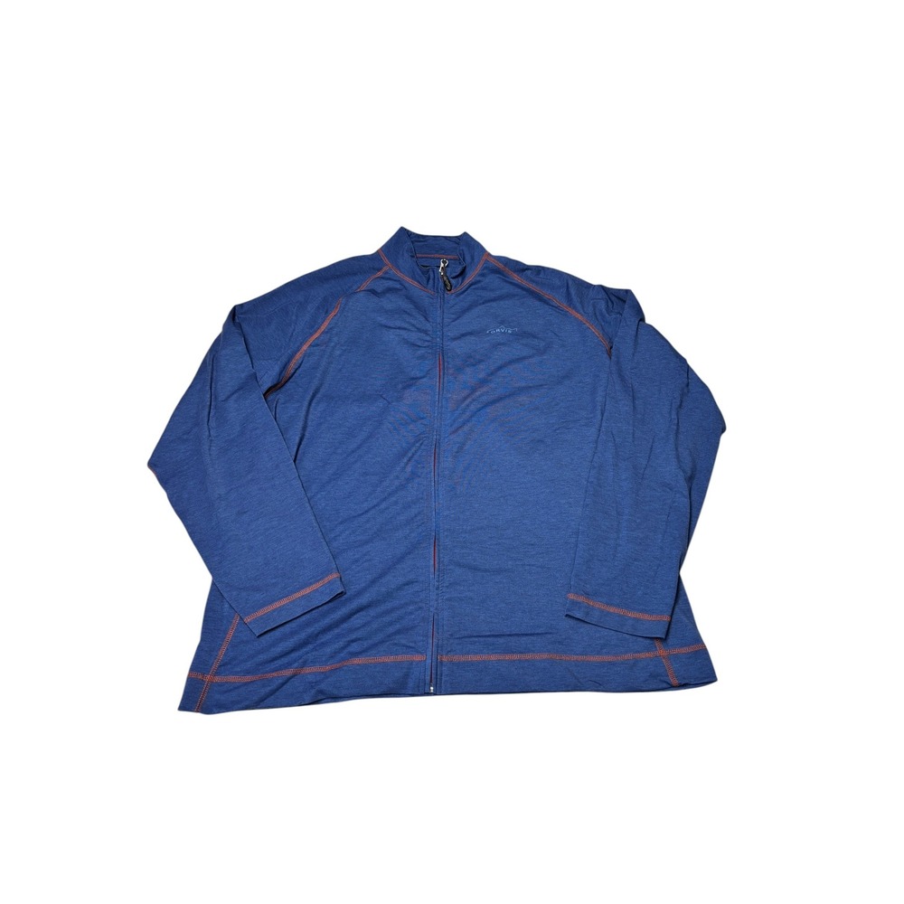 Orvis Trout Bum Mens XL Full Zip Jacket Blue Heather Stretch Performance Fishing